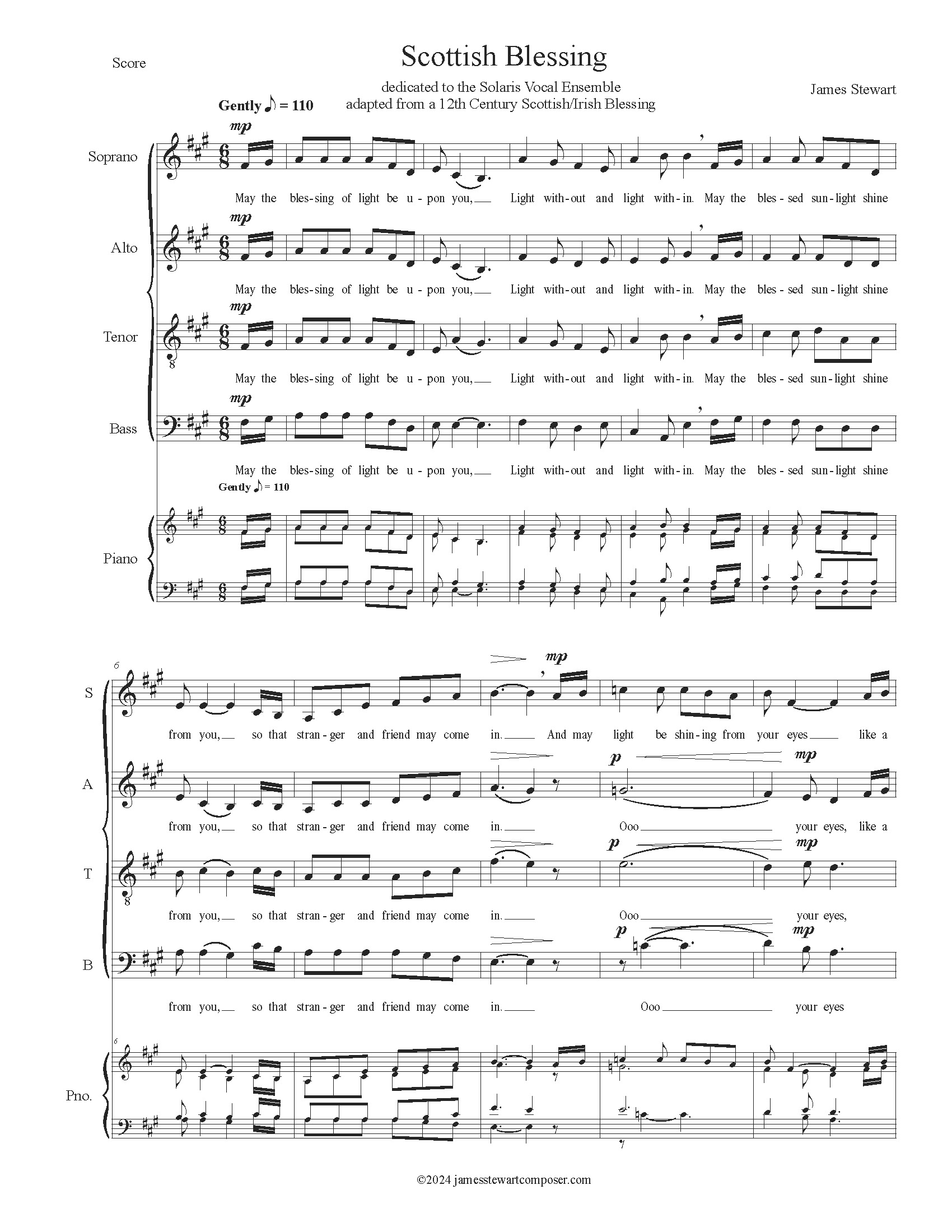 Scottish Blessing arr. James Stewart