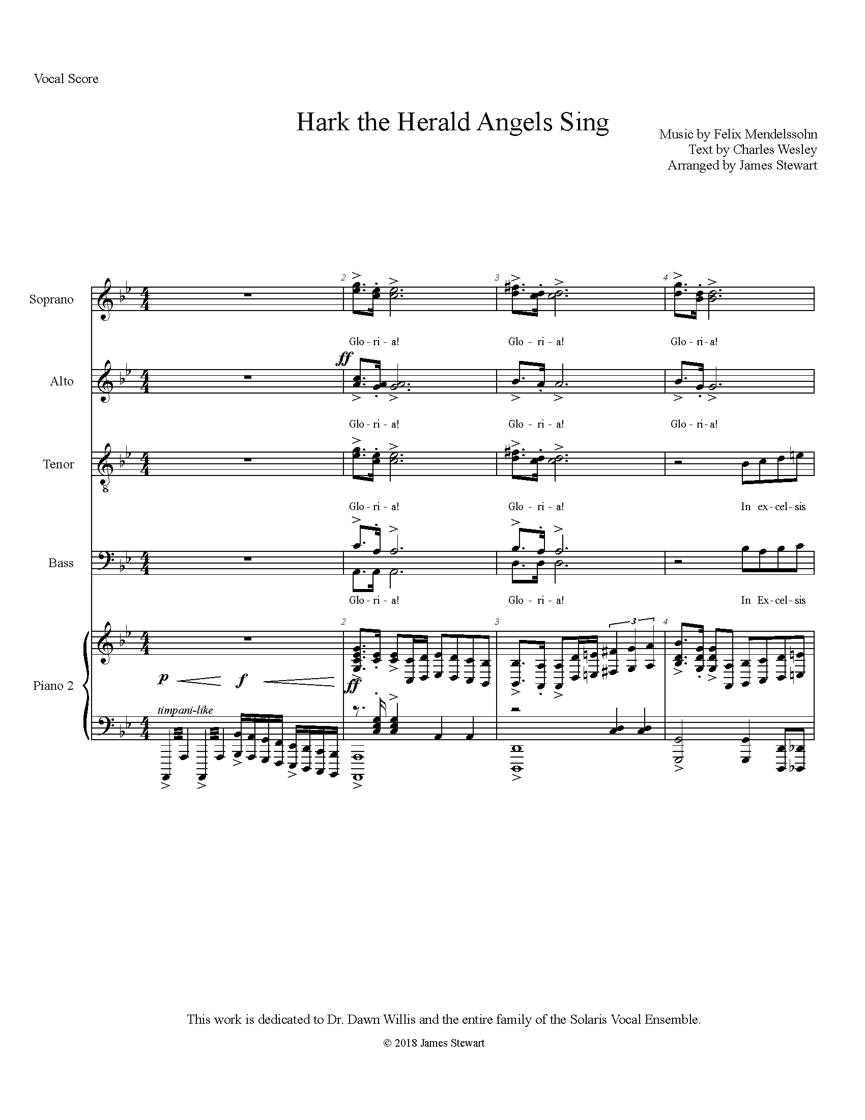 Hark the Herald Angels Sing Choral Score arr. James Stewart