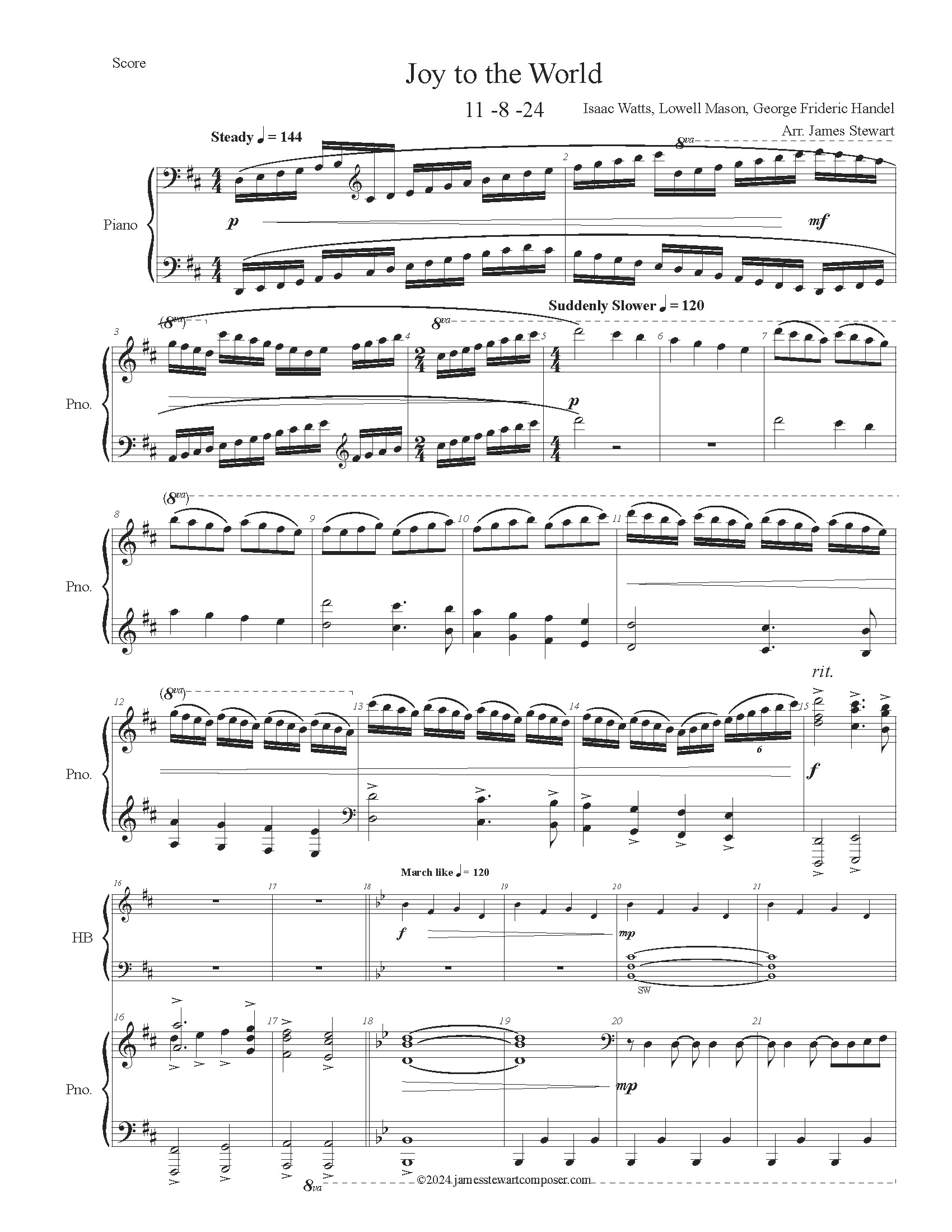 Joy to the World arr. James Stewart